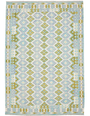 Tappeto Kilim Afghanistan 205x296 Azzurro Acqua