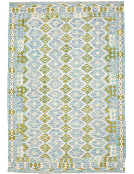 Tappeto Kilim Afghanistan 205x296 Azzurro Acqua