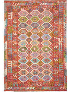 Rug Kilim Afghanistan 207x300 Red Orange Multic