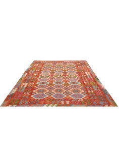 Tappeto Kilim Afghanistan 207x300 Rosso Arancio 2