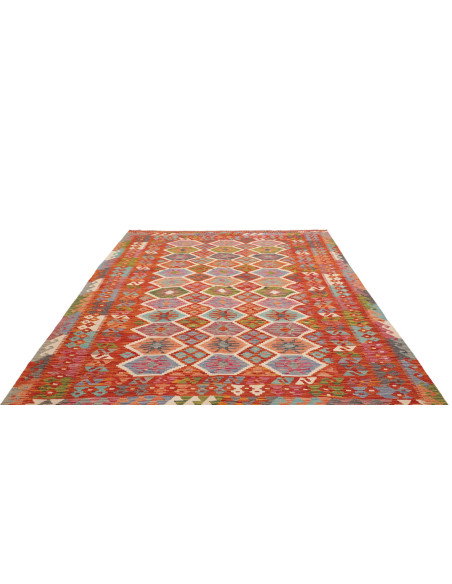 Tappeto Kilim Afghanistan 207x300 Rosso Arancio