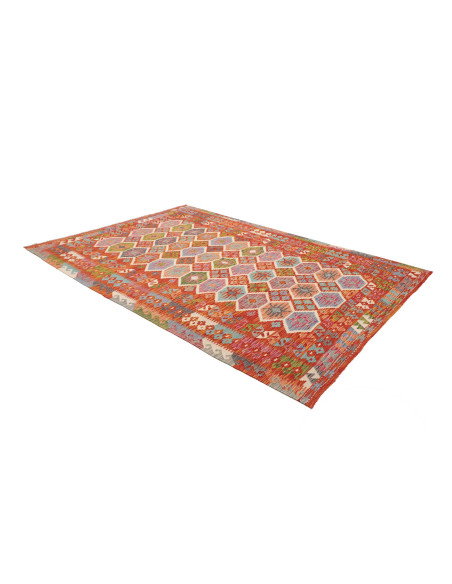 Tappeto Kilim Afghanistan 207x300 Rosso Arancio