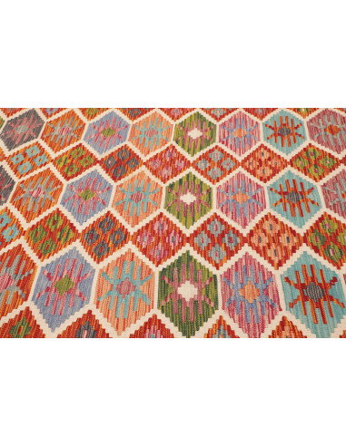 Tappeto Kilim Afghanistan 207x300 Rosso Arancio