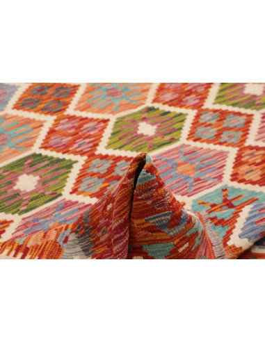 Tappeto Kilim Afghanistan 207x300 Rosso Arancio