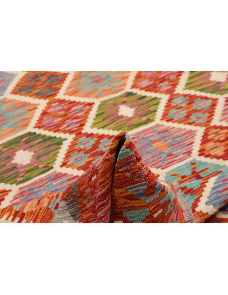 Tappeto Kilim Afghanistan 207x300 Rosso Arancio