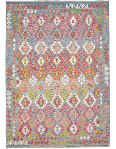 Tappeto Kilim Afghanistan 208x294 Blu Denim Azz