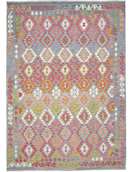 Tappeto Kilim Afghanistan 208x294 Blu Denim Azz