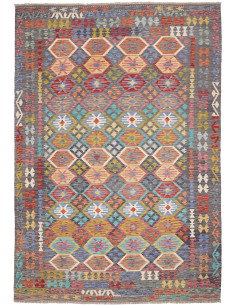 Rug Kilim Afghanistan 208x301 Dark Grey Orange