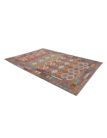 Tappeto Kilim Afghanistan 208x301 Grigio Scuro