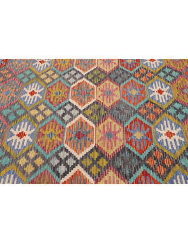 Tappeto Kilim Afghanistan 208x301 Grigio Scuro
