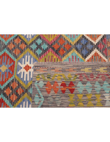 Rug Kilim Afghanistan 208x301 Dark Grey Orange