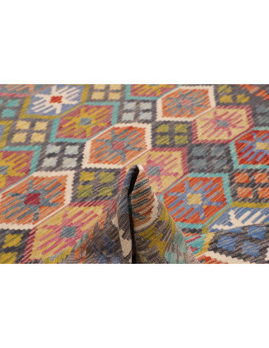 Rug Kilim Afghanistan 208x301 Dark Grey Orange