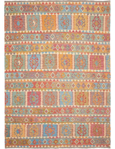 Tappeto Kilim Afghanistan 211x294 Blu Arancio R