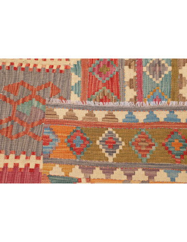 Tappeto Kilim Afghanistan 211x294 Blu Arancio R