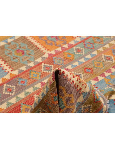 Tappeto Kilim Afghanistan 211x294 Blu Arancio R