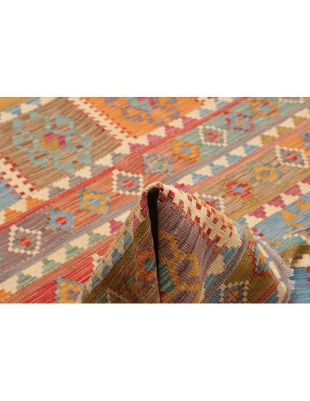 Tappeto Kilim Afghanistan 211x294 Blu Arancio R