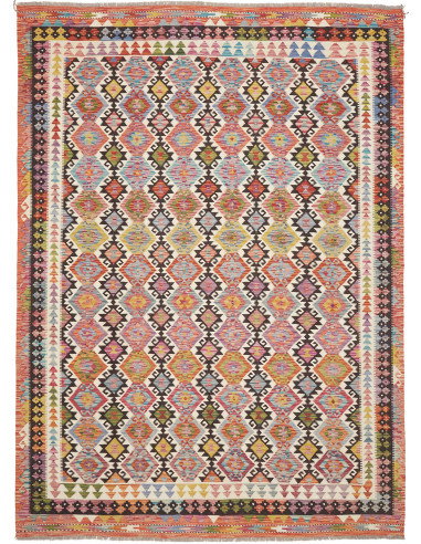 Rug Kilim Afghanistan 213x296 Multicolored Pink