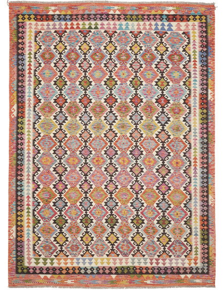 Rug Kilim Afghanistan 213x296 Multicolored Pink