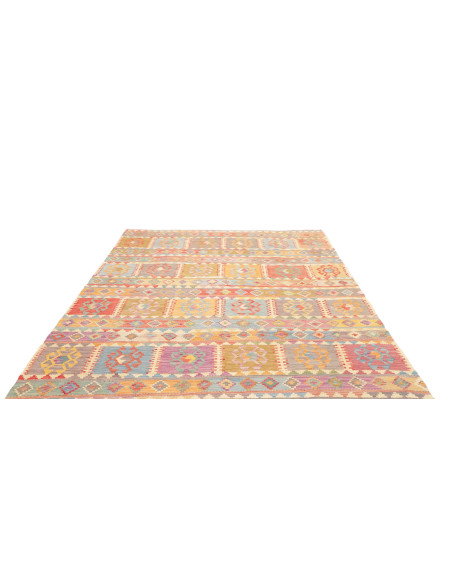 Rug Kilim Afghanistan 203x282 Beige Blue Coral