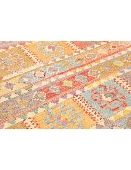 Rug Kilim Afghanistan 203x282 Beige Blue Coral