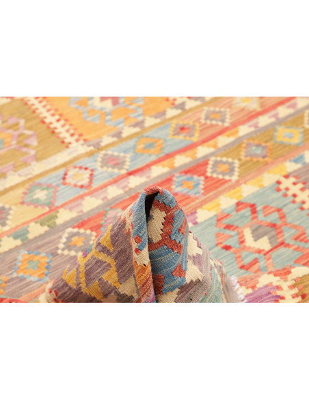 Rug Kilim Afghanistan 203x282 Beige Blue Coral