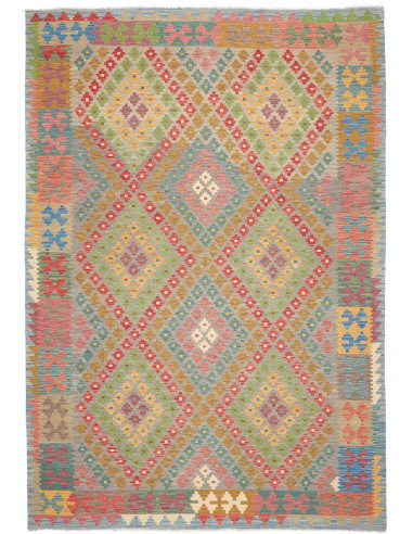 Rug Kilim Afghanistan 200x295 Grey Blue Light G