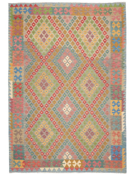 Rug Kilim Afghanistan 200x295 Grey Blue Light G