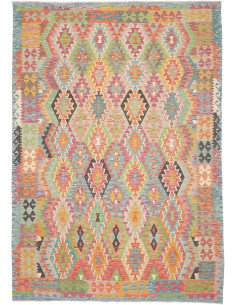 Rug Kilim Afghanistan 202x289 Blue Orange Pink