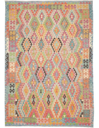 Rug Kilim Afghanistan 202x289 Blue Orange Pink