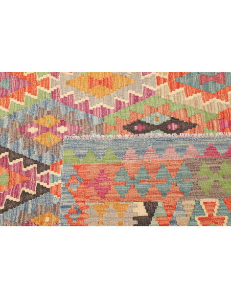 Rug Kilim Afghanistan 202x289 Blue Orange Pink