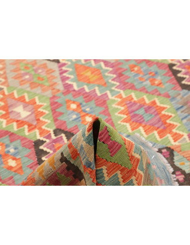 Rug Kilim Afghanistan 202x289 Blue Orange Pink