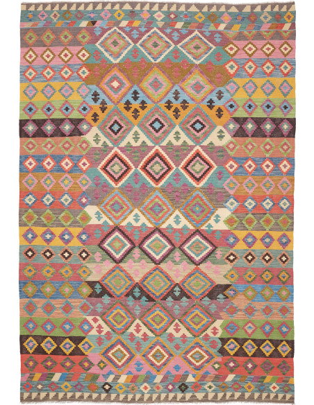 Rug Kilim Afghanistan 206x296 Vibrant Multicolo