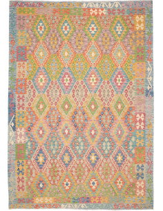 Tappeto Kilim Afghanistan 210x298 Azzurro Rosa