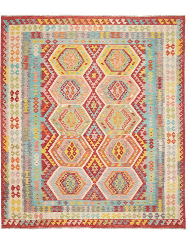 Rug Kilim Afghanistan 254x287 Red Blue Yellow O