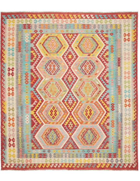 Rug Kilim Afghanistan 254x287 Red Blue Yellow O