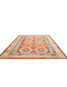 Tappeto Kilim Afghanistan 254x287 Rosso Blu Gia 2
