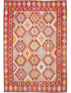 Tappeto Kilim Afghanistan 205x290 Rosso Multico