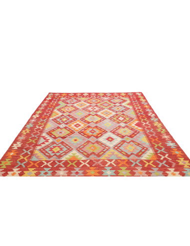 Tappeto Kilim Afghanistan 205x290 Rosso Multico