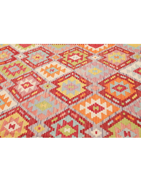 Tappeto Kilim Afghanistan 205x290 Rosso Multico