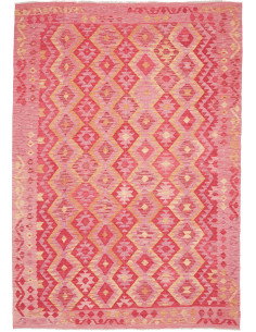Tappeto Kilim Afghanistan 204x289 Rosa Rosso Cr