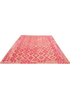 Tappeto Kilim Afghanistan 204x289 Rosa Rosso Cr 2