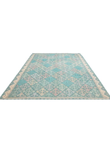 Rug Kilim Afghanistan 206x304 Turquoise Aqua Cr