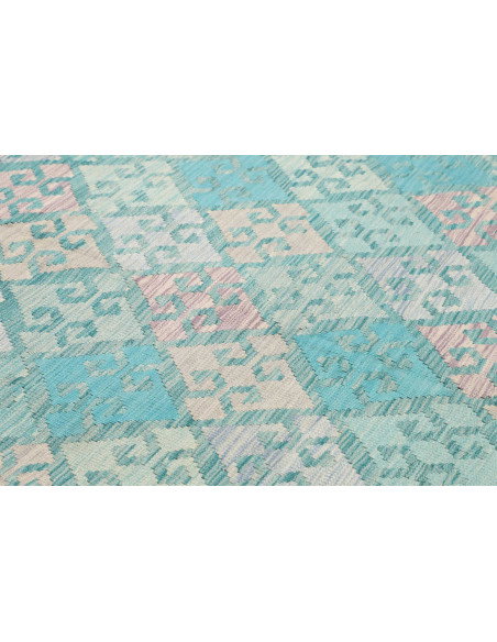 Rug Kilim Afghanistan 206x304 Turquoise Aqua Cr