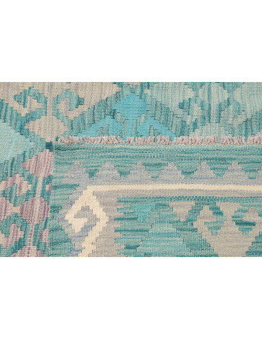 Rug Kilim Afghanistan 206x304 Turquoise Aqua Cr