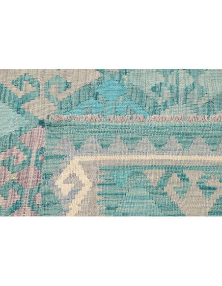 Rug Kilim Afghanistan 206x304 Turquoise Aqua Cr