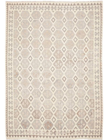 Rug Kilim Afghanistan 206x295 Light Grey Cream