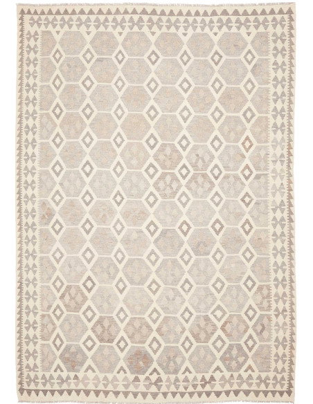 Rug Kilim Afghanistan 206x295 Light Grey Cream