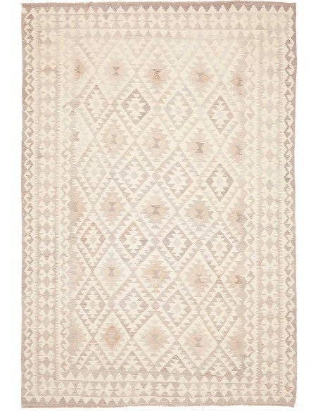 Rug Kilim Afghanistan 205x296 Cream White Grey