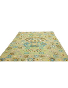 Tappeto Kilim Afghanistan 203x290 Verde Menta V 2