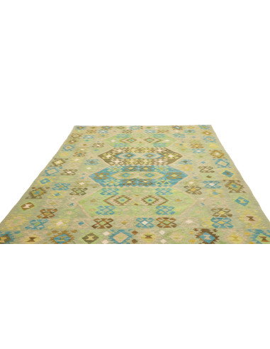 Tappeto Kilim Afghanistan 203x290 Verde Menta V
